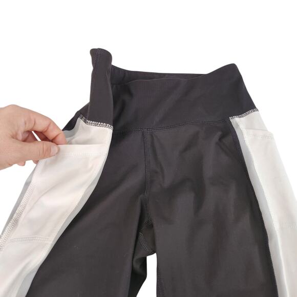 Black White Colorblock Leggings Womens XS Compression Workout Running Gym Yoga - Picture 8 of 15
